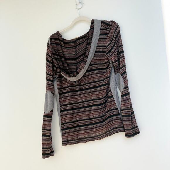 LAmade Long Sleeve Striped Hooded Long Sleeve Top - Picture 2 of 4